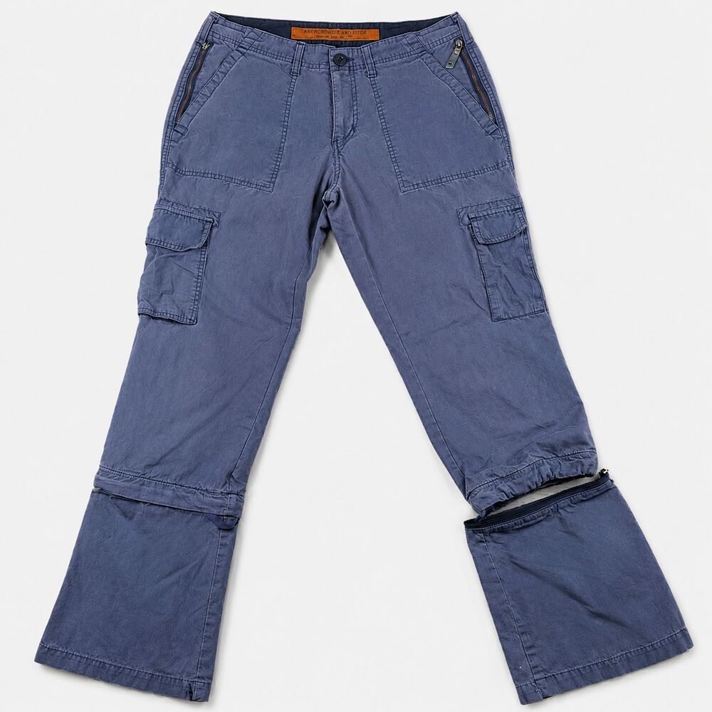 Vintage Y2K Abercrombie & Fitch Womens 6 Convertible Cargo Pants Zip Off REPAIR
